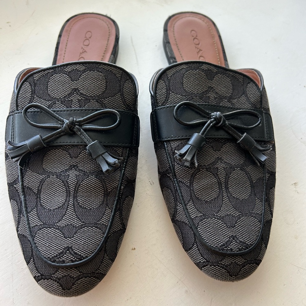 Coach Stassi Signature Black & Gray Slide Loafer